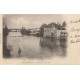 86 MONTMORILLON. Vue prise du Vieux-Pont avec Passeur en barge 1904