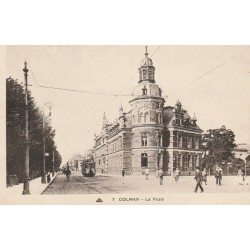 68 COLMAR. La Poste avec Tramway 1937