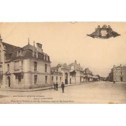 33 LIBOURNE. Cycliste Place de la Verrerie et rue des Fontaines, route de Bordeaux-Paris