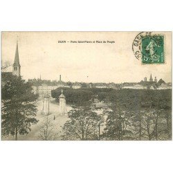 carte postale ancienne 21 DIJON. Porte Saint-Pierre Place du Peuple 1908