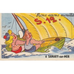 Carte à système 83 SANARY-SUR-MER. Ouvrez la voile et vous verrez 10 mini-vues 1954