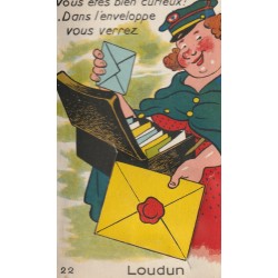 Carte à système 86 LOUDUN.. Ouvrez l'enveloppe et vous verrez 10 mini-vues 1952