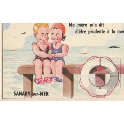 Carte à système 83 SANARY-SUR-MER.. Ouvrez la bouée et vous verrez 10 mini-vues 1954