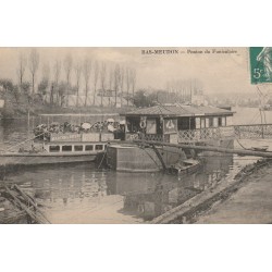 92 BAS-MEUDON. Ponton du Funiculaire avec Péniche 1910