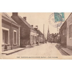 72 SAINT-MICHEL-DE-CHAVAIGNES. Rue Principale avec publicité Byrrh 1943