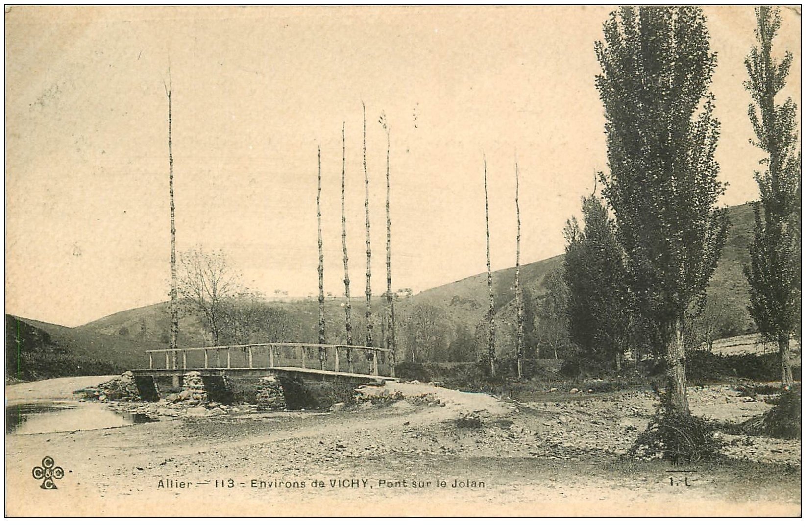 carte postale ancienne 03 LE JOLAN. Pont sur le Jolan. Carte pionnière 1905
