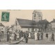 02 COINCY. Sortie d'un mariage Place de l'Eglise vers 1909