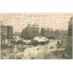 carte postale ancienne 21 DIJON. Train Tramway à vapeur Place Darcy 1912