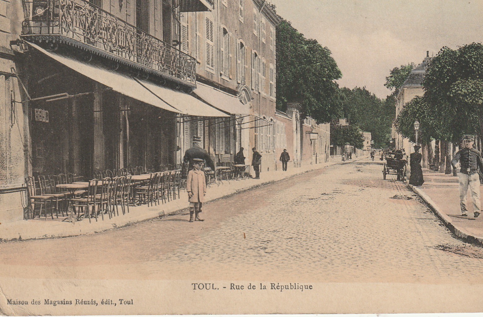 54 TOUL. Café Brasserie Rue de la République 1915