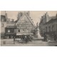 21 DIJON. Restaurant et Pharmacie Bruant Place François-Rude avec sa Fontaine bien animée
