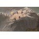 Zurich Carte montagne surréalisme DIE JUNGFRAU Une jeune fille sur la montagne avec Alpiniste