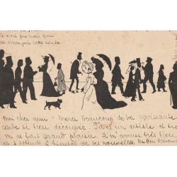Autriche VIENNE Wien bei Nacht silhouettes Korso 1905
