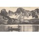 04 BARCELONNETTE. Pêcheurs sur barque au Lac d'Allos et les Grandes Tours 1914