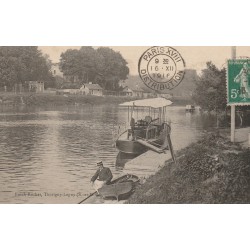 77 LAGNY. Bateau promenade sur la Marne au Quai de Gourdine 1916
