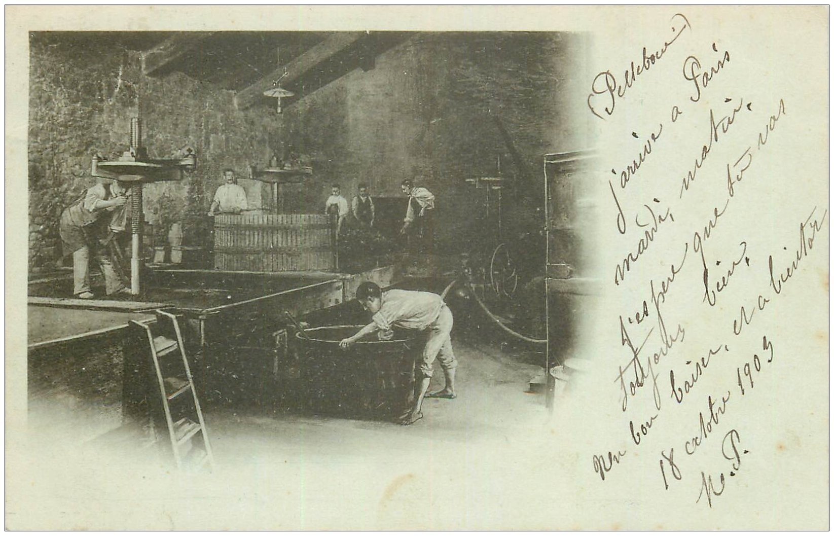 21 MEURSAULT. Les Vieux Pressoirs à raisin pour le Vin 1903