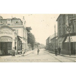 5 cpa 93 NOISY-LE-SEC. Rue Forge, Bd République 1902, le Marché, rue Brément et Carrières