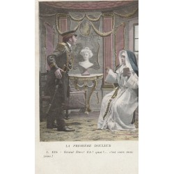 Lot de 5 cartes postales anciennes " LA PREMIERE DOULEUR " Bonne Soeur et militaire