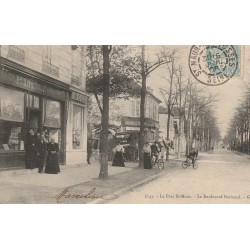 94 SAINT-MAUR. Le Boulevard National 1905 magasin photos et cartes postales. Attelage et Cyclistes
