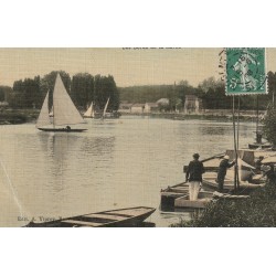 94 NOGENT SUR MARNE. Les Régates superbe carte toilée 1908