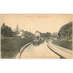 carte postale ancienne 21 MONTBARD. Péniche et Ecluse sur le Canal de Bourgogne