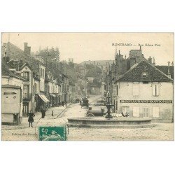 21 MONTBARD. Rue Edme Piot 1910 Restaurant Gavignet. Attelage pompe à eau pour nettoyage des Rues