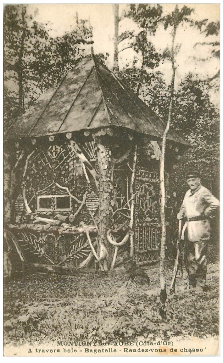 carte postale ancienne 21 MONTIGNY-SUR-AUBE. Bagatelle Rendez-vous de Chasse 1932