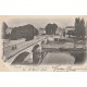 17 SAINTES. Place Bassompierre et locomotive sur le Pont et bateau péniche 1903