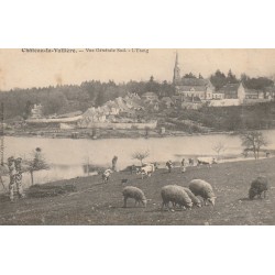 37 CHÂTEAU-LA-VALLIERE. L'Etang avec Berger, vaches et moutons 1906