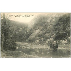 carte postale ancienne 03 LES MALAVAUX. Sulky passage du gué du Jolan