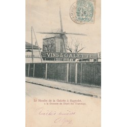 93 BAGNOLET. Le Moulin de la Galette à la descente du Dépôt des Tramways 1906