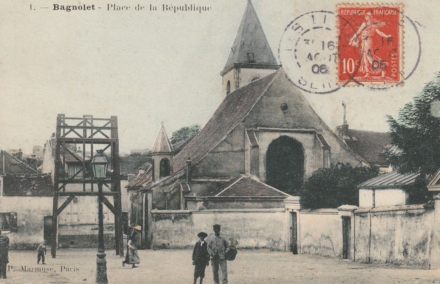 93 BAGNOLET. Derrière l'Eglise, l'ancien Cimetière Place de la République 1906