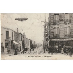 93 BAGNOLET. Café Hôtel "Blanc" rue de Noisy et dirigeable 1911
