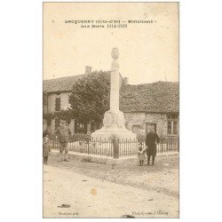 carte postale ancienne 21 SACQUENAY. Monument aux Morts 1927