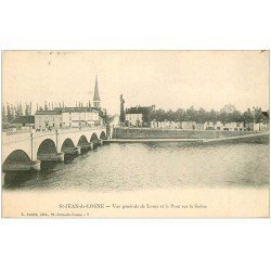 carte postale ancienne 21 SAINT-JEAN-DE-LOSNE. Le Pont sur la Saône 1905