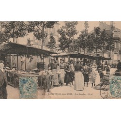 93 MONTREUIL-SOUS-BOIS. Le Marché bien animé 1906