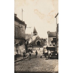 93 BAGNOLET. Eglise et enfants au bas rue de Montreuil devenue rue Lénine