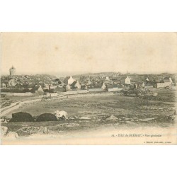 22 ISLE DE BREHAT. Vue générale avec cheval vers 1900