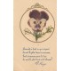 Fantaisie FLEURS véritable Pensée séchée et tige collée avec texte de Victor Hugo 1927