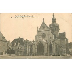 70 GRAY. Eglise et Sous-Préfecture avec militaires 1916