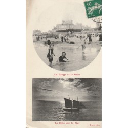 50 SAINT-PAIR-SUR-MER. Plage, Bain et bateau de Pêche sur la Mer