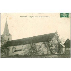carte postale ancienne 21 SAVOISY. L'Eglise près de la Mare 1909