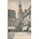 58 NEVERS. Le Beffroi et Horlogerie Bijouterie Baudoin sur la Place 1904