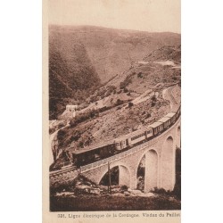 66 Ligne électrique de la Cerdagne. Train sur le Viaduc du Paillat