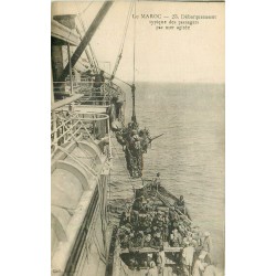 MAROC. Débarquement typique des passagers par mer agitée 1918
