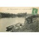 93 NOISY-LE-GRAND. Les Bords de la Marne avec couple devant l'embarcadère 1918