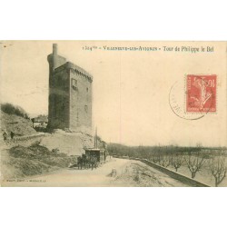 30 VILLENEUVE-LES-AVIGNON. Tour de Philippe le Bel avec hippomobile 1910