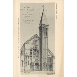 3 x cpa 93 NOISY-LE-SEC. Eglise Saint-Jean-Baptiste, projet de construction