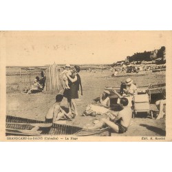 14 GRANDCAMP-LES-BAINS. La Plage bien animée 1950