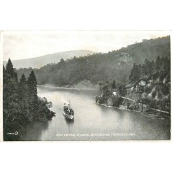 ECOSSE. Loch Katrine Steamer approaching trossachs Pier