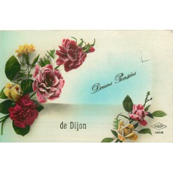 21 DIJON. Douces Pensées avec fleurs 1929